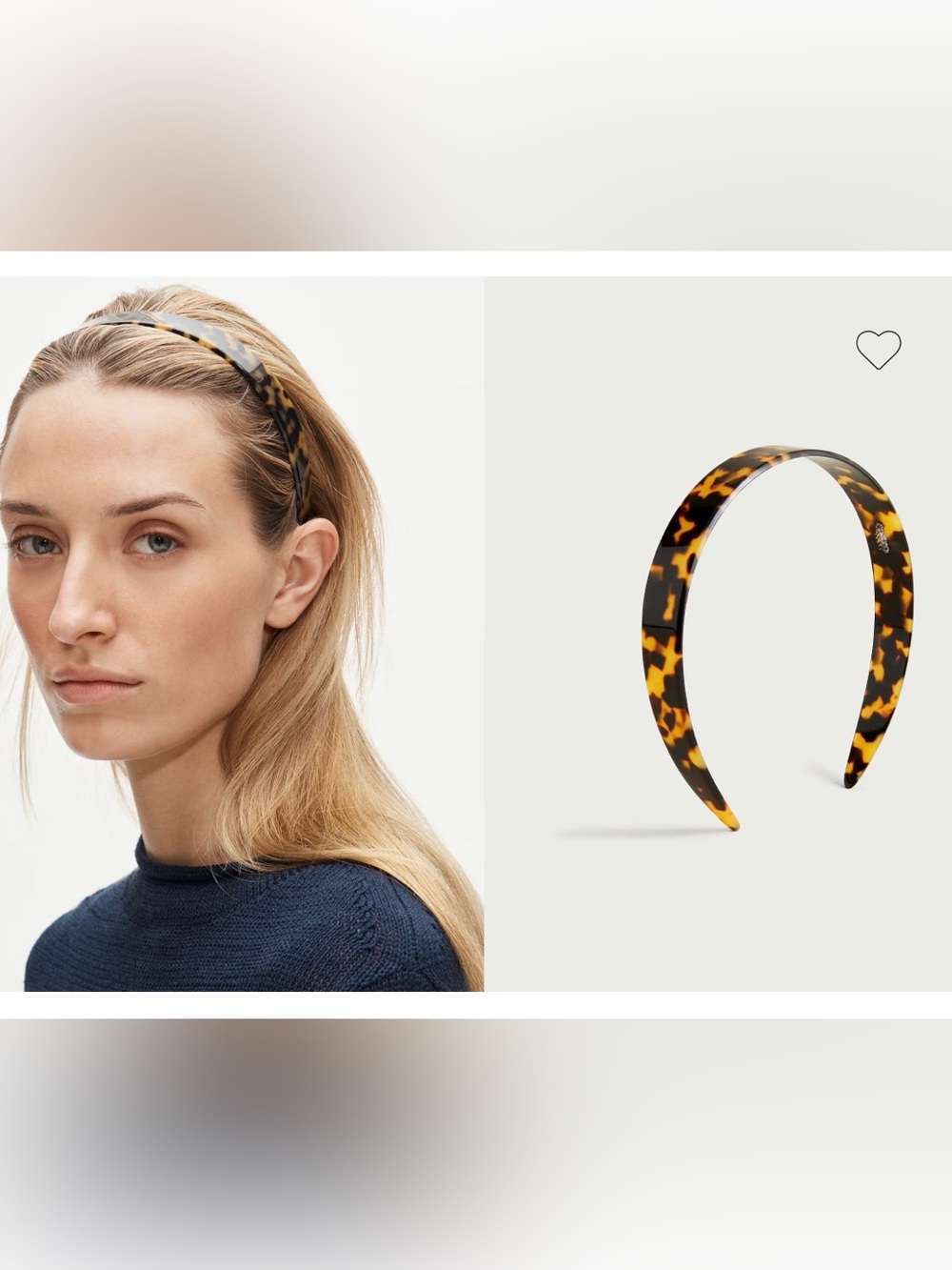 NWT J. Crew Tortoiseshell Resin Headband - Brown and Black Accents